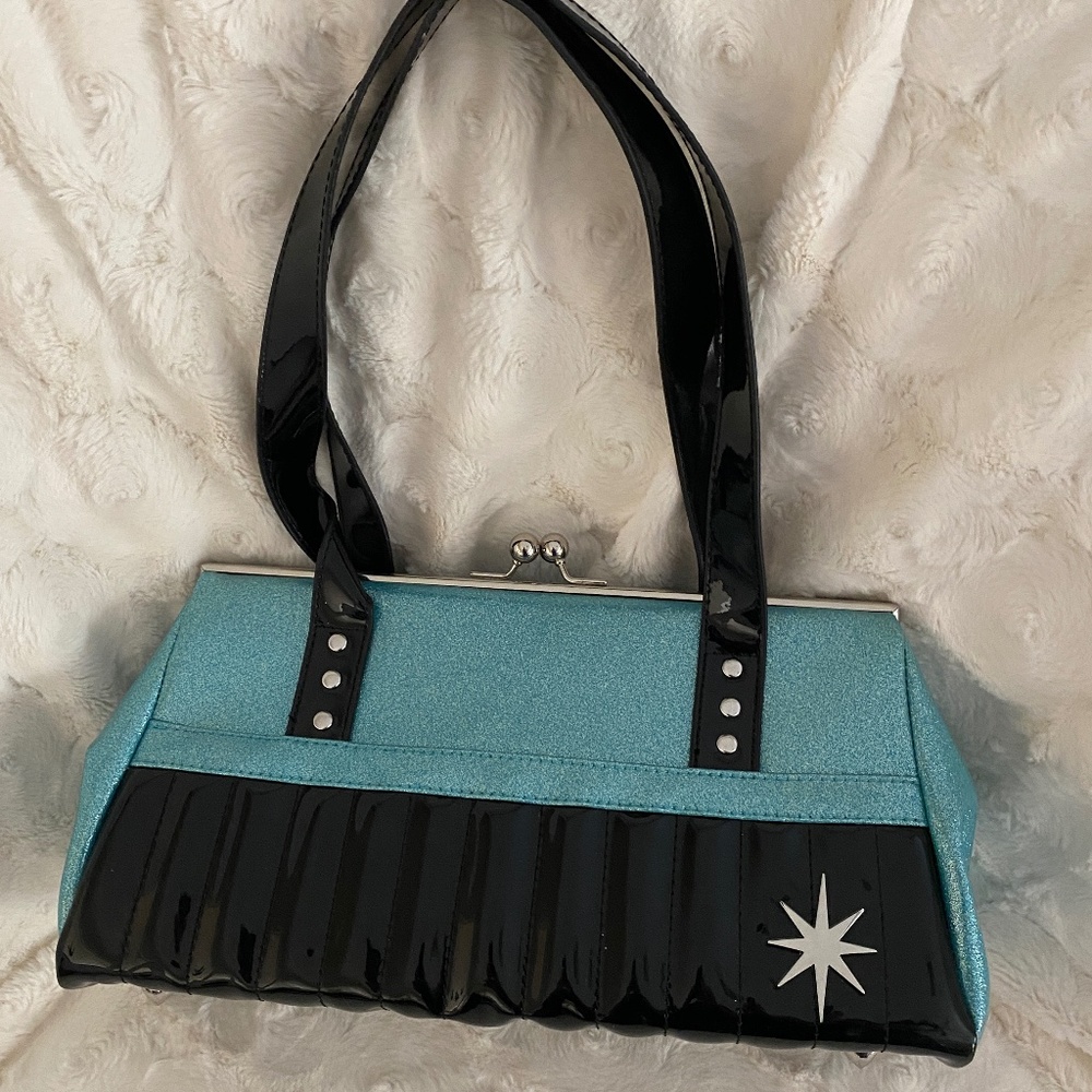 Lux De Ville Blue and Black Handbag